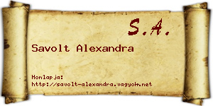 Savolt Alexandra névjegykártya